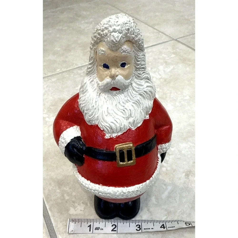 Vintage Style Hand Painted Santa Claus Figurine Red Suit‎ Christmas Decor 8 Inch